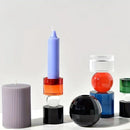 Porta-Velas Geométrico Colorido