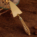 Conjunto de Faca e Espátula para Bolo Dourados- 2 PCS