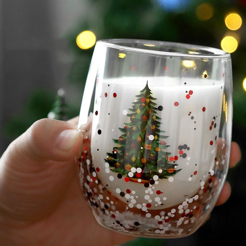Copo Dual de Natal com Glitters