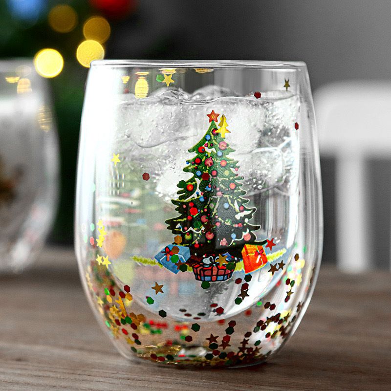 Copo Dual de Natal com Glitters