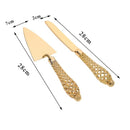 Conjunto de Faca e Espátula para Bolo Dourados- 2 PCS