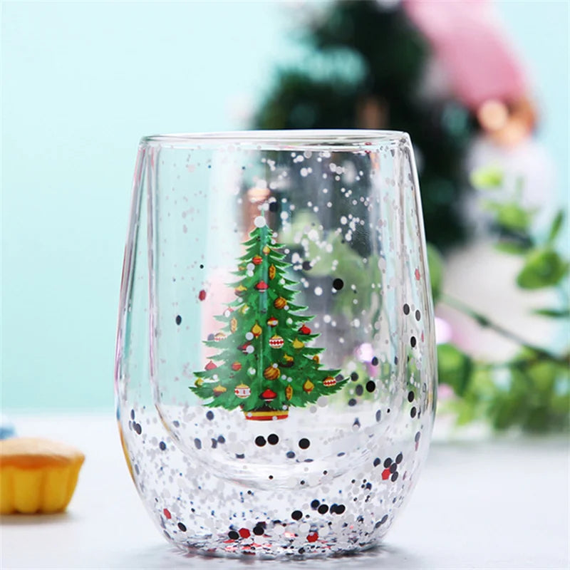 Copo Dual de Natal com Glitters