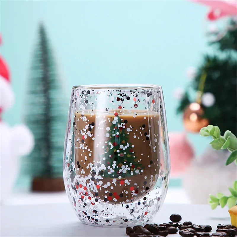 Copo Dual de Natal com Glitters