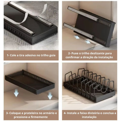 Organizador para Cozinha - Suporte Deslizante Multiuso