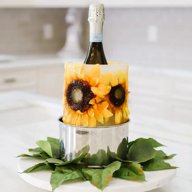 Porta Garrafa de Bebidas- Molde de Gelo+Suporte de Aço Inox