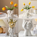 Vaso de Flor Estatueta Faces