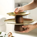 Bandeja com base de madeira