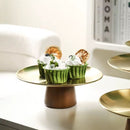 Bandeja com base de madeira