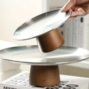 Bandeja com base de madeira