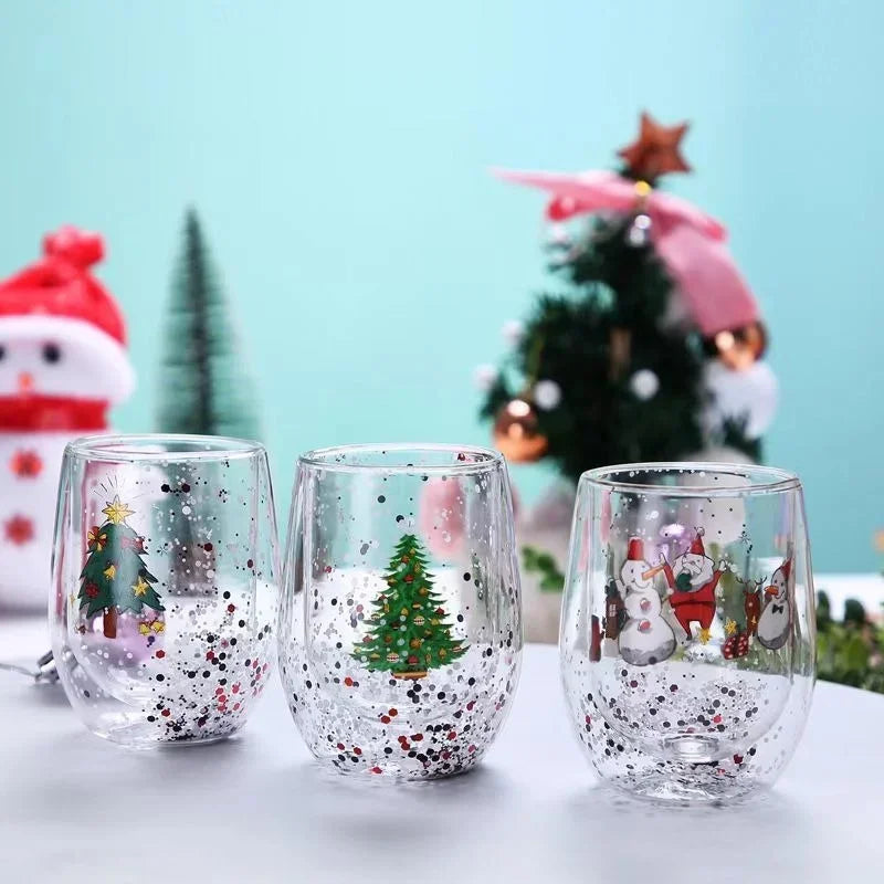 Copo Dual de Natal com Glitters