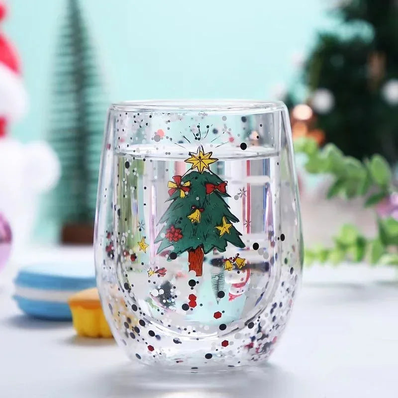 Copo Dual de Natal com Glitters