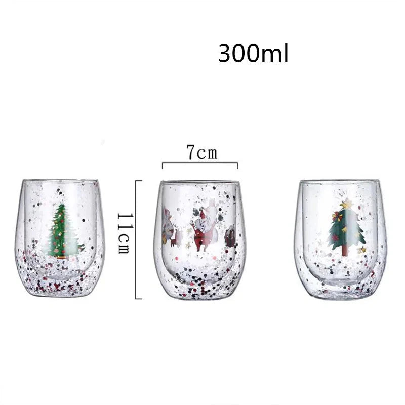 Copo Dual de Natal com Glitters