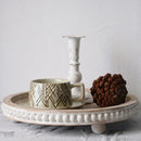 Bandeja Decorativa Rústica com Contas de Madeira