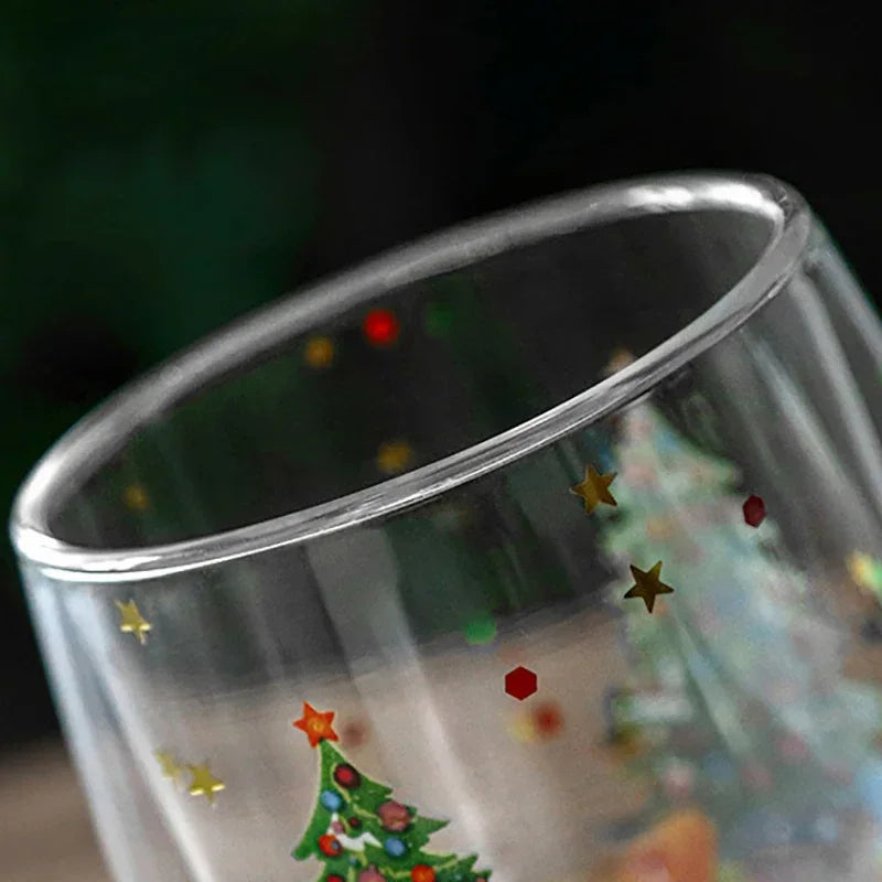 Copo Dual de Natal com Glitters