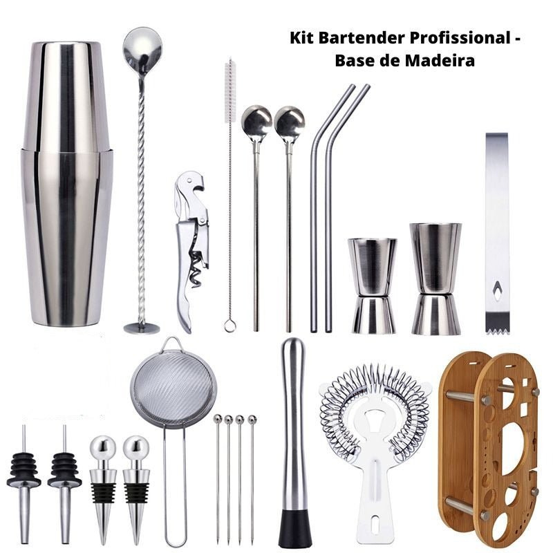 Kit Completo Bartender Profissional - 23 Peças