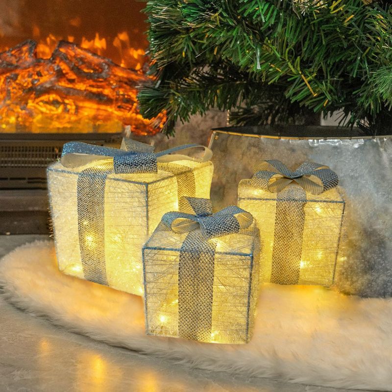 Kit Caixas de Presente de Natal com LED