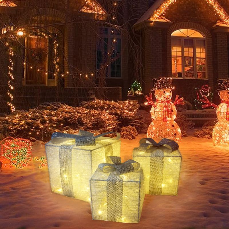 Kit Caixas de Presente de Natal com LED
