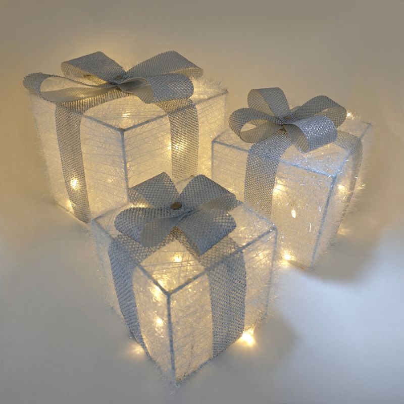 Kit Caixas de Presente de Natal com LED