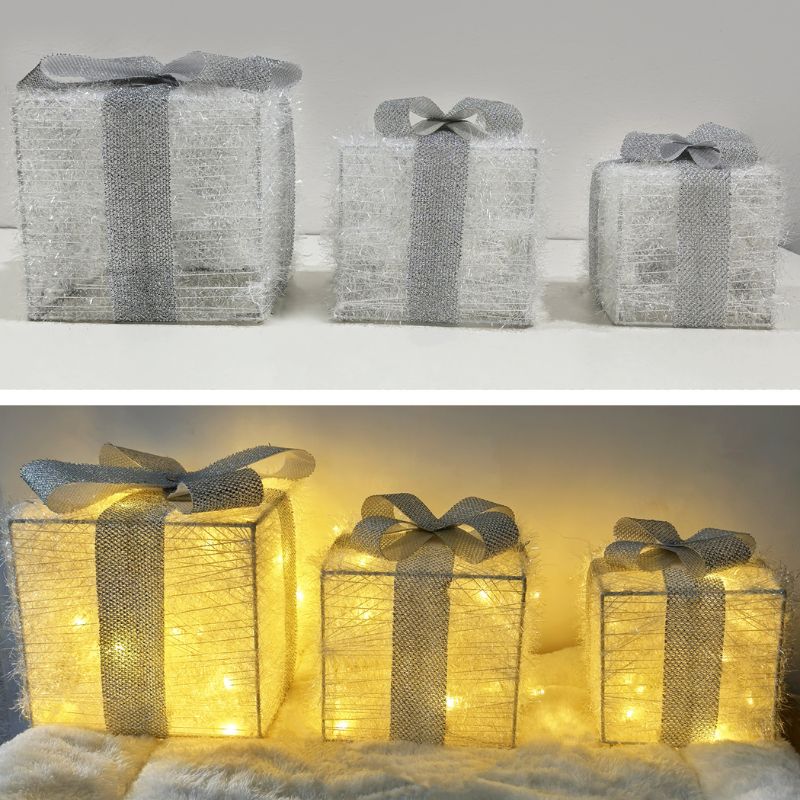 Kit Caixas de Presente de Natal com LED