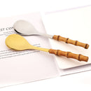 Conjunto de Talheres de Servir com Cabo de Bambu e Aço Inoxidável