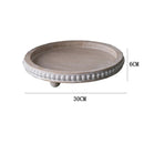 Bandeja Decorativa Rústica com Contas de Madeira