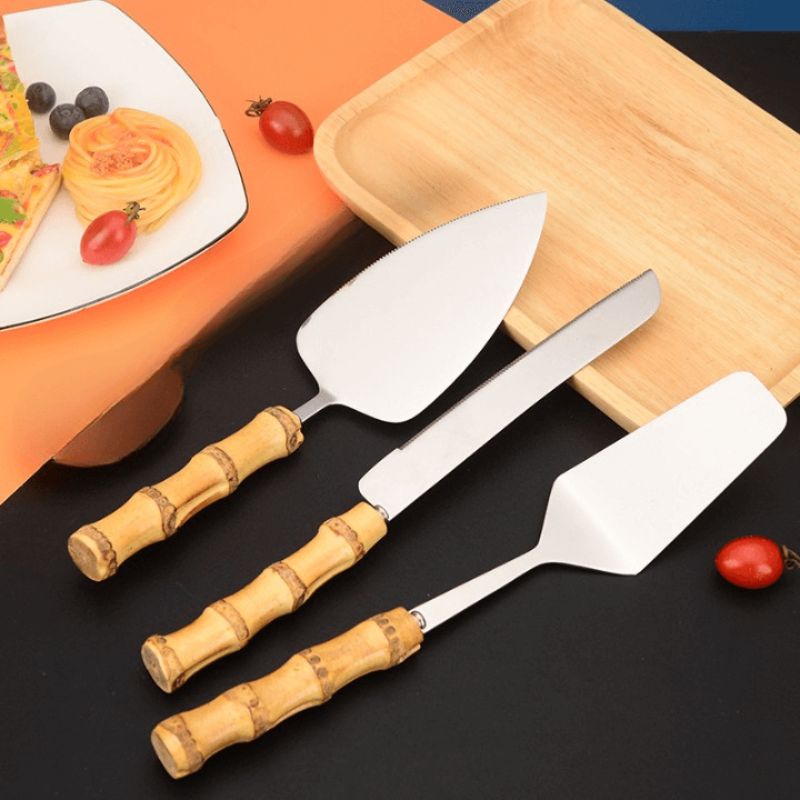 Kit de Espátulas e Facas de Bambu
