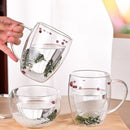 Canecas de Vidro Duplo com Design de Árvore de Natal e Floco de Neve