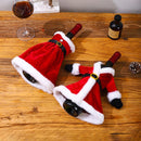 Porta-Garrafas de Vinho Natalino em Veludo Vermelho