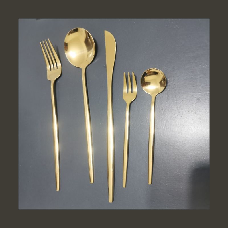 Conjunto de Talheres Dourado - 30 Peças