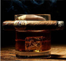 Copo de Whiskey com Suporte para Charuto