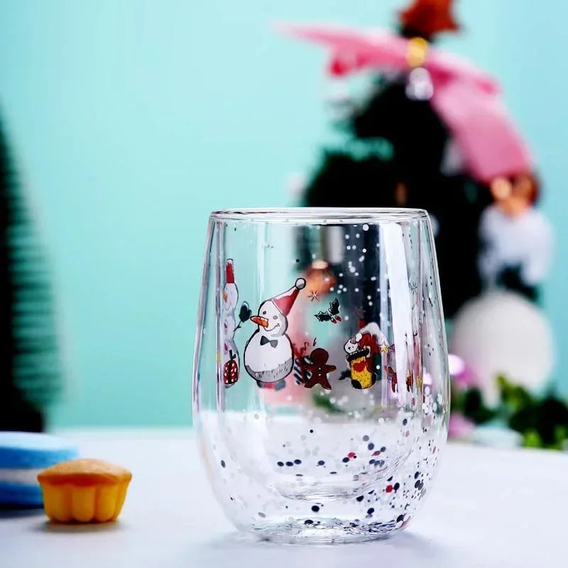 Copo Dual de Natal com Glitters