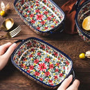 Tigela de Cerâmica com Alça e Estampa Floral