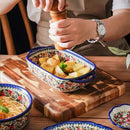 Tigela de Cerâmica com Alça e Estampa Floral