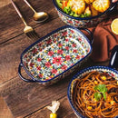 Tigela de Cerâmica com Alça e Estampa Floral