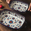 Tigela de Cerâmica com Alça e Estampa Floral