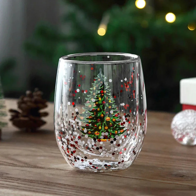 Copo Dual de Natal com Glitters