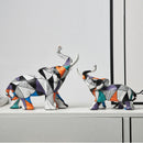 Estatueta de Elefantes com Design Geométrico - Ilusão de óptica